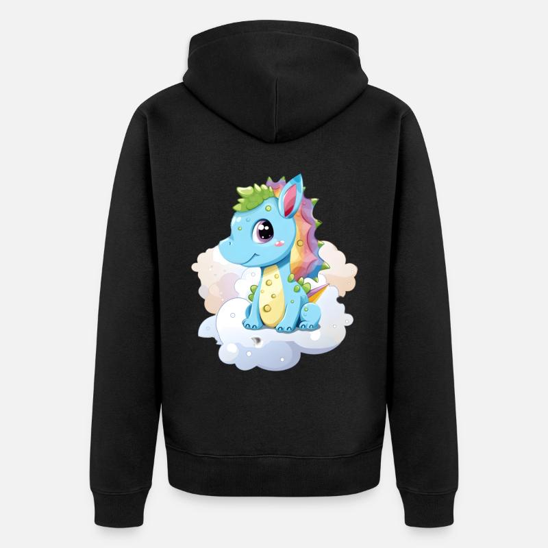 DIno Bébé Arc-en-ciel cadeau - Veste à capuche bio Premium Unisexe - noir