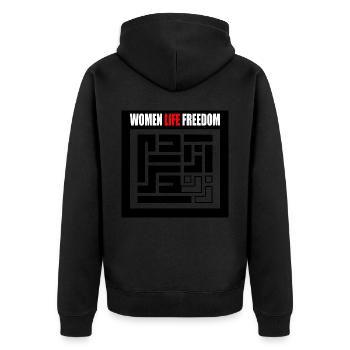 Women life freedom - Unisex Premium Bio Zip Hoodie - Schwarz - Hinten - Nico (187cm)