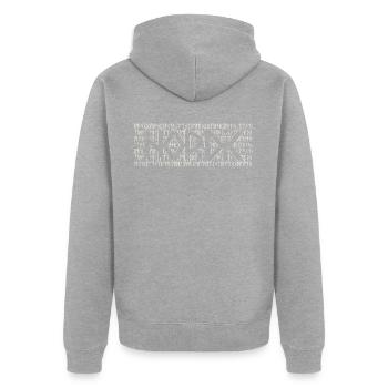 Runes nordiques - Veste à capuche bio Premium Unisexe - gris chiné - Dos - Nico (187cm)