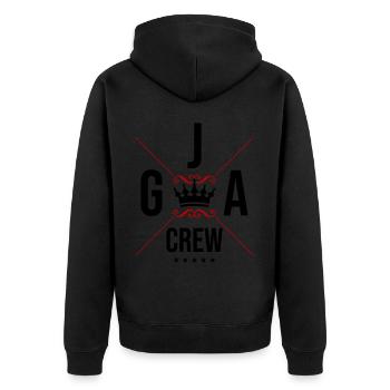 Jga Crew Junggesellenabschied - Unisex Premium Bio Zip Hoodie - Schwarz - Hinten - Nico (187cm)
