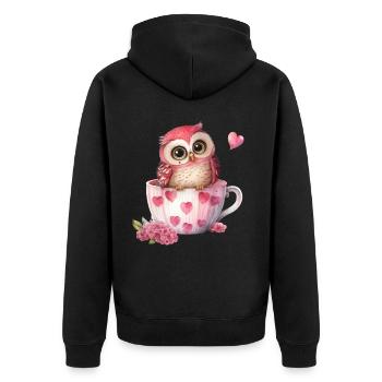 Hiboux hiboux - Veste à capuche bio Premium Unisexe - noir - Dos - Nico (187cm)