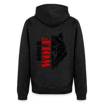 Big Bad Wolf Spell - Unisex Premium Organic Zip Hoodie - black - Back - Nico (187cm)