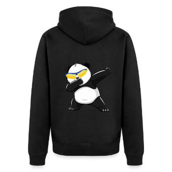 Panda Panda Bear Funny - Unisex Premium Organic Zip Hoodie - black - Back - Nico (187cm)