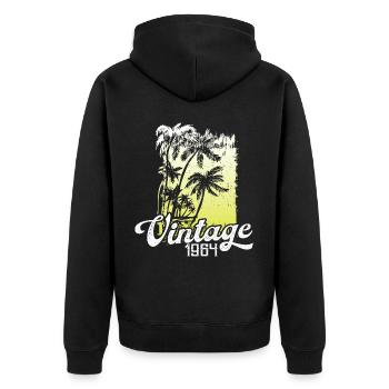 Diese Legende Wurde 1964 Geboren Geburtstag Retro - Unisex Premium Bio Zip Hoodie - Schwarz - Hinten - Nico (187cm)