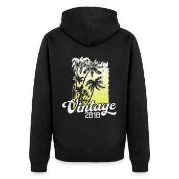 This legend was born in 2010 Birthday Retro - Unisex Premium Organic Zip Hoodie - black - Back - Nico (187cm)