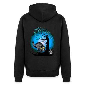 Halloween Cat Cats Mouse - Unisex Premium Organic Zip Hoodie - black - Back - Nico (187cm)