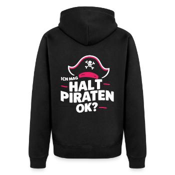 Pirate Carnaval Carnaval Déguisement - Veste à capuche bio Premium Unisexe - noir - Dos - Nico (187cm)