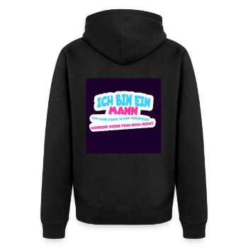 I'm a man, forget things humor - Unisex Premium Organic Zip Hoodie - black - Back - Nico (187cm)