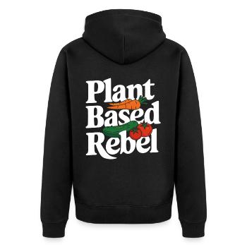 Végétarien Végétalien Végétarien Végétarien - Veste à capuche bio Premium Unisexe - noir - Dos - Nico (187cm)