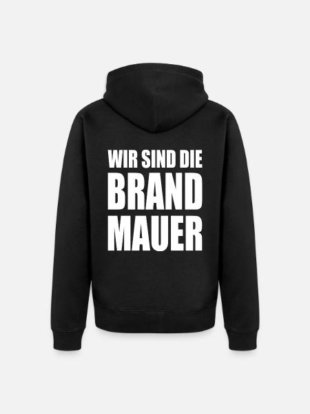 wir sind die brandmauer - Unisex Premium Bio Zip Hoodie - Schwarz