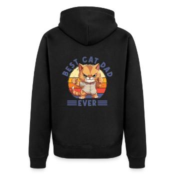 Chat Meilleur Chat Papa Jamais Chat Papa Drôle Dicton - Veste à capuche bio Premium Unisexe - noir - Dos - Nico (187cm)