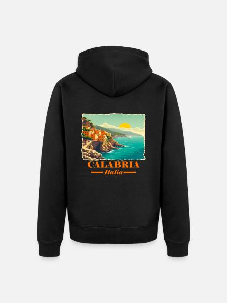 Kalabrien orange - Unisex Premium Bio Zip Hoodie - Schwarz