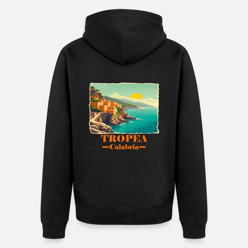 Tropea Calabria orange - Unisex Premium Organic Zip Hoodie - black