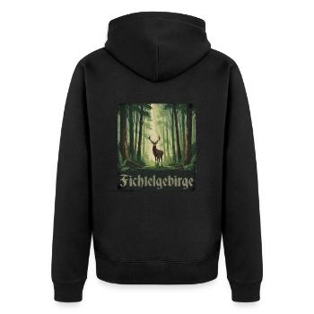 Montagnes Fichtel - Veste à capuche bio Premium Unisexe - noir - Dos - Nico (187cm)
