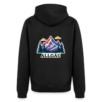 Allgäu coloré - Veste à capuche bio Premium Unisexe - noir - Dos - Nico (187cm)