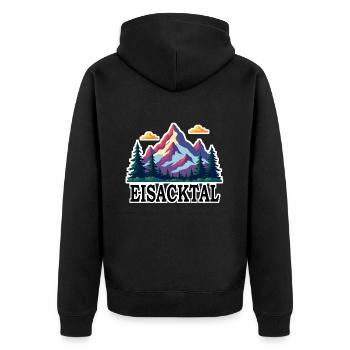 Valle Isarco - Unisex Premium Organic Zip Hoodie - black - Back - Nico (187cm)