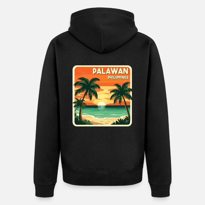 Palawan, Philippines - Veste à capuche bio Premium Unisexe - noir