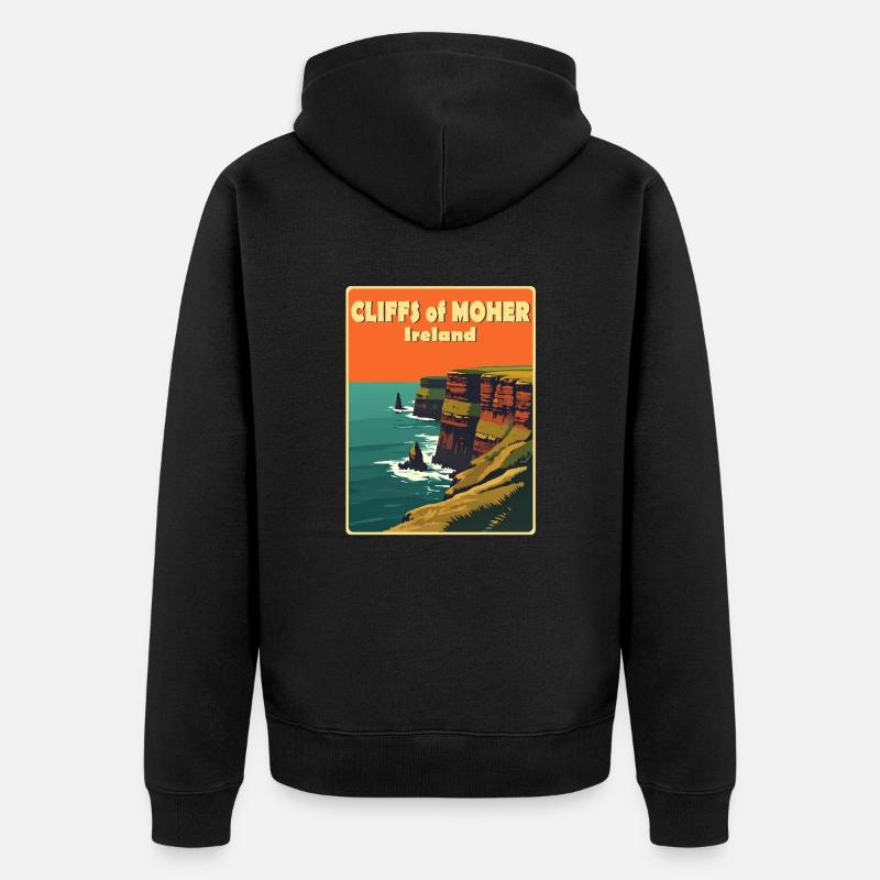 falaises de moher Irlande - Veste à capuche bio Premium Unisexe - noir