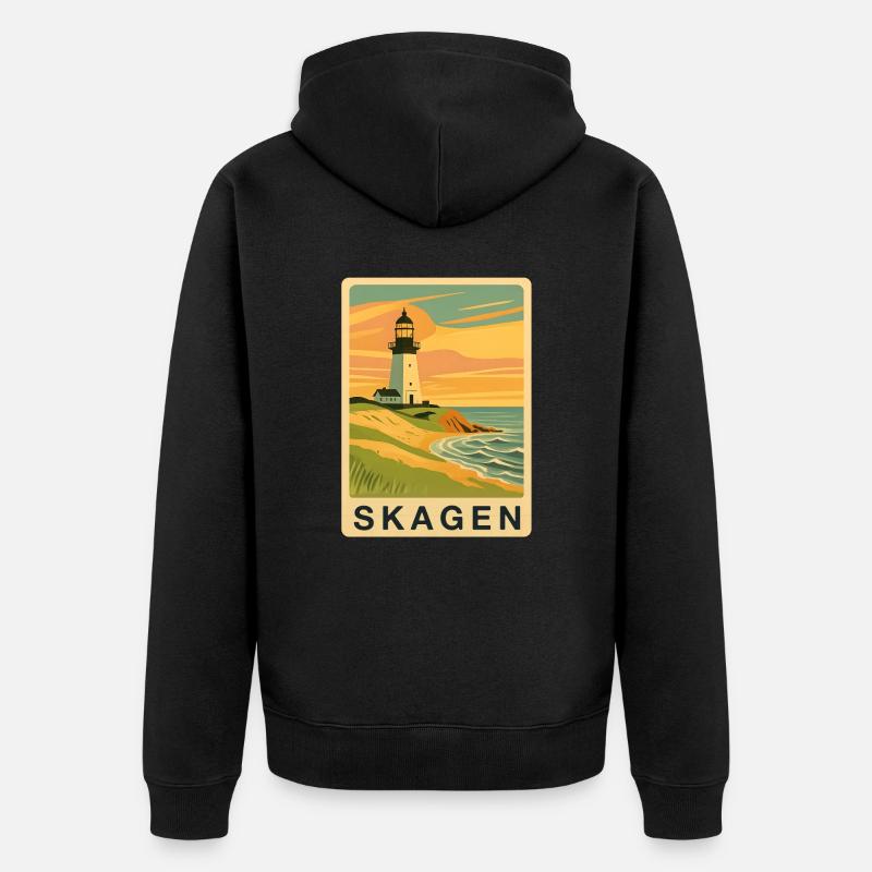 Skagen, Danemark - Veste à capuche bio Premium Unisexe - noir