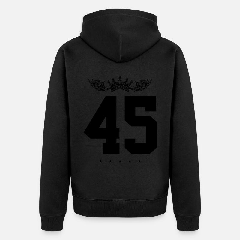 45 Couronne numérique - Veste à capuche bio Premium Unisexe - noir