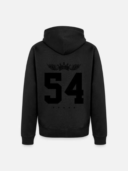 54 Couronne de numéros - Veste à capuche bio Premium Unisexe - noir