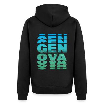 Gênes Gênes Italie Ville Skyline Vacances Amour - Veste à capuche bio Premium Unisexe - noir - Dos - Nico (187cm)