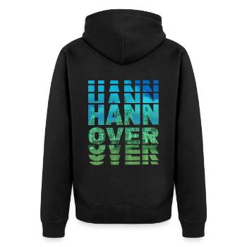 Hanovre Allemagne Ville Skyline Accueil Amour - Veste à capuche bio Premium Unisexe - noir - Dos - Nico (187cm)