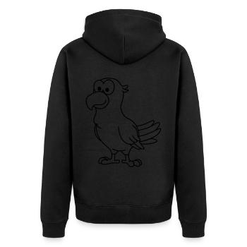 Papagai Comic Tier - Unisex Premium Bio Zip Hoodie - Schwarz - Hinten - Nico (187cm)