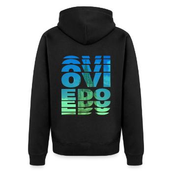 Oviedo Spanien Stadt Skyline Heimat Liebe Urlaub - Unisex Premium Bio Zip Hoodie - Schwarz - Hinten - Nico (187cm)