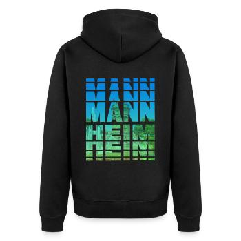 Mannheim Germany City Skyline Home Love - Unisex Premium Organic Zip Hoodie - black - Back - Nico (187cm)