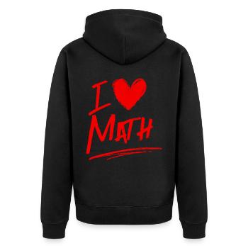 I love math - Unisex Premium Organic Zip Hoodie - black - Back - Nico (187cm)