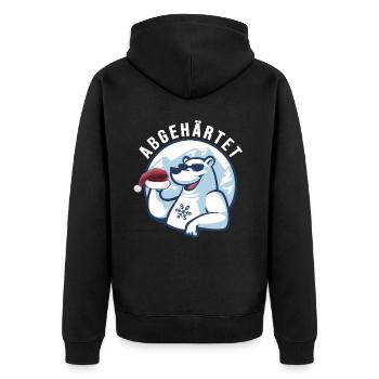 Eisbader cooler Winterschwimmer abgehärtet - Unisex Premium Bio Zip Hoodie - Schwarz - Hinten - Nico (187cm)
