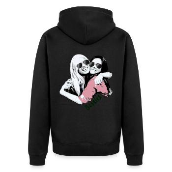 Bêtes, meilleures amies, copines, lunettes de soleil, - Veste à capuche bio Premium Unisexe - noir - Dos - Nico (187cm)