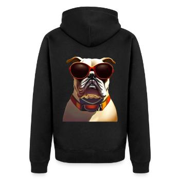 Colorbulls Conti Bulldoggen Continental Bulldogs - Unisex Premium Bio Zip Hoodie - Schwarz - Hinten - Nico (187cm)