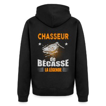 Chasseur de bécasse La Légende Humour Homme - Veste à capuche bio Premium Unisexe - noir - Dos - Nico (187cm)
