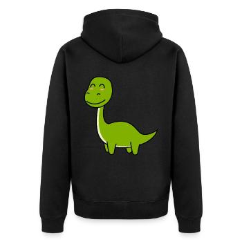 Dinosaur brontosaurus comic - Unisex Premium Organic Zip Hoodie - black - Back - Nico (187cm)