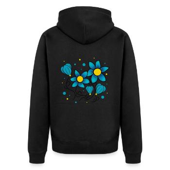 Motif floral Vrente florale Fleur florale - Veste à capuche bio Premium Unisexe - noir - Dos - Nico (187cm)