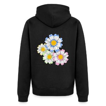 blooming cosmei flower floral pattern floral floral - Unisex Premium Organic Zip Hoodie - black - Back - Nico (187cm)