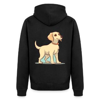 Conception de chien mignon pour les propriétaires de chiens - Veste à capuche bio Premium Unisexe - noir - Dos - Nico (187cm)