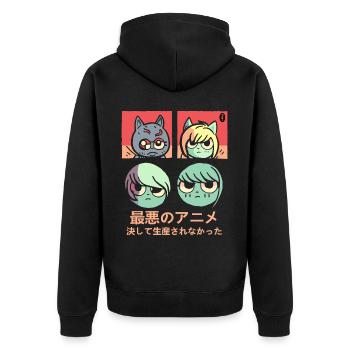 The Worst Anime That Was Never Produced - Unisex Premium Organic Zip Hoodie - black - Back - Nico (187cm)