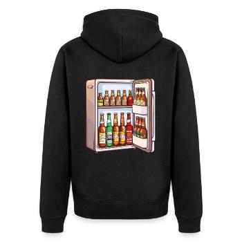 Beer Fridge Beer Bottles Men Drinking Funny - Unisex Premium Organic Zip Hoodie - black - Back - Nico (187cm)
