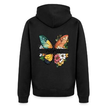 Mom Butterfly Flowers Best Mom Mother's Day - Unisex Premium Organic Zip Hoodie - black - Back - Nico (187cm)