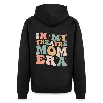 In meiner Theater-Mom-Ära Groovy Theatre Drama Mom - Unisex Premium Bio Zip Hoodie - Schwarz - Hinten - Nico (187cm)