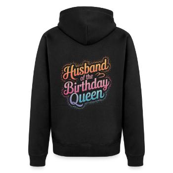 Husband, Spouse, Family, Wedding - Unisex Premium Organic Zip Hoodie - black - Back - Nico (187cm)
