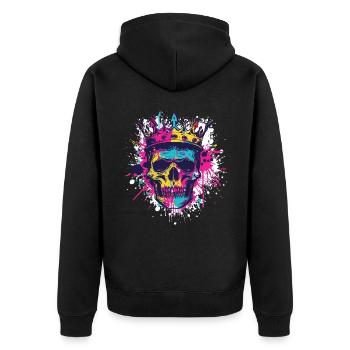 Couronne de crâne de roi - Veste à capuche bio Premium Unisexe - noir - Dos - Nico (187cm)
