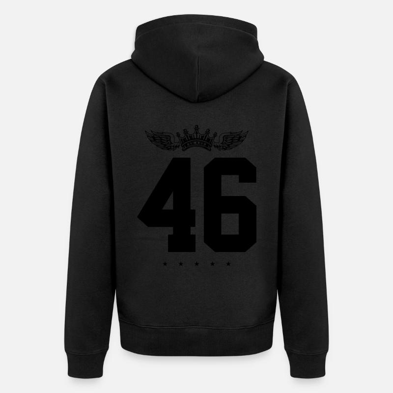 46 Couronne numérique - Veste à capuche bio Premium Unisexe - noir