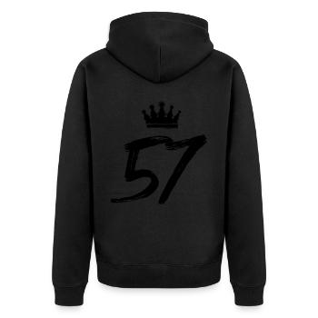 57 Couronne de numéro - Veste à capuche bio Premium Unisexe - noir - Dos - Nico (187cm)