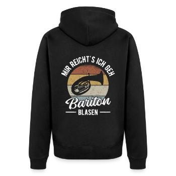 Baritonhorn Musiker Bariton Orchester Blasmusik - Unisex Premium Bio Zip Hoodie - Schwarz - Hinten - Nico (187cm)