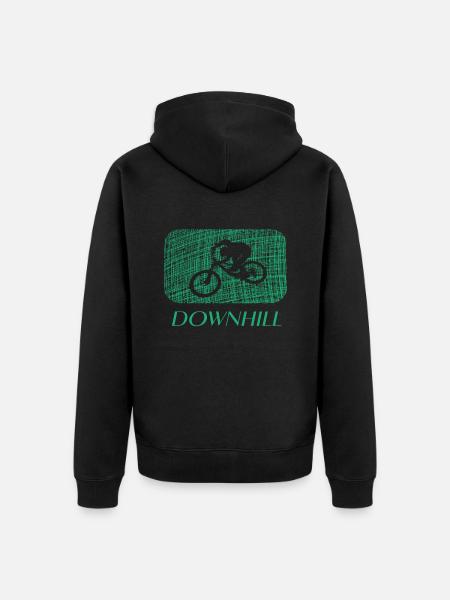 Downhill - Unisex Premium Bio Zip Hoodie - Schwarz