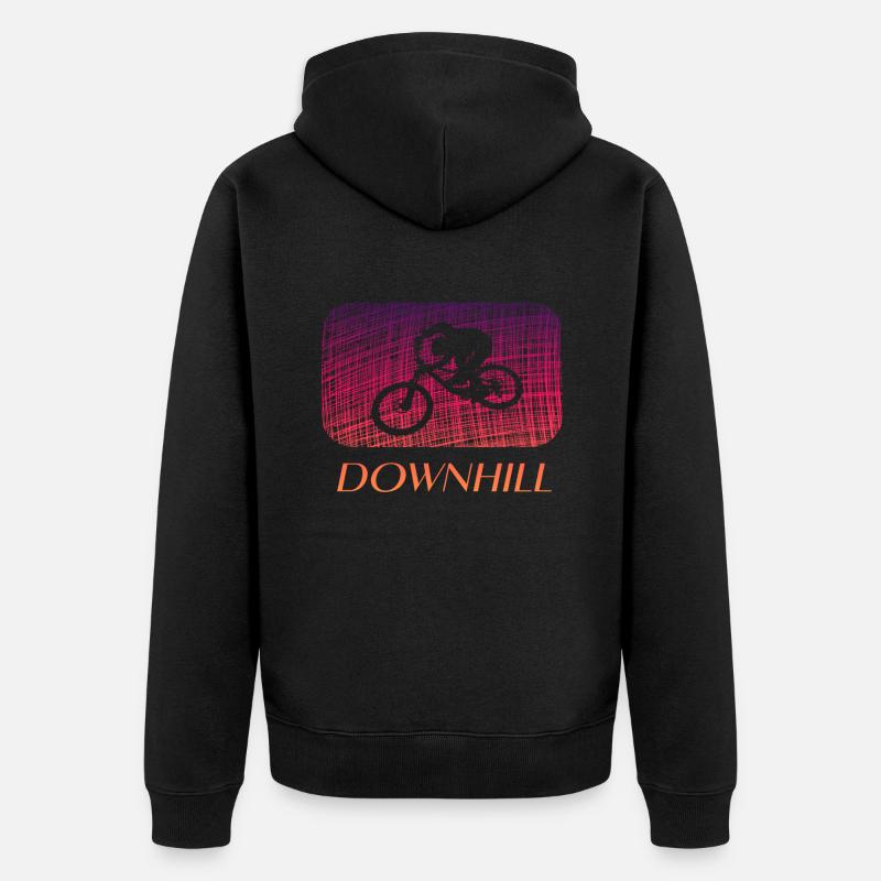 Downhill - Unisex Premium Bio Zip Hoodie - Schwarz